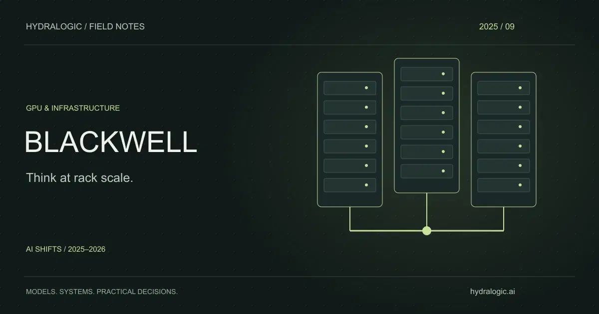 An original illustration of three server racks joined by high-speed interconnects.